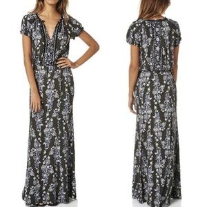Tigerlily Lightweight Bohemian Short Sleeve Floral Maxi Dress Size 6